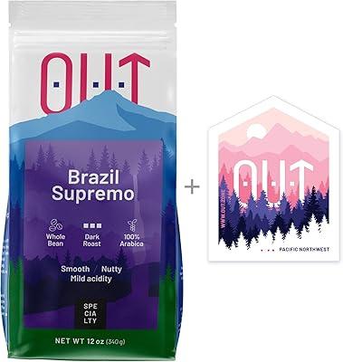 OUT Low Acid Brazilian Coffee, Whole Bean